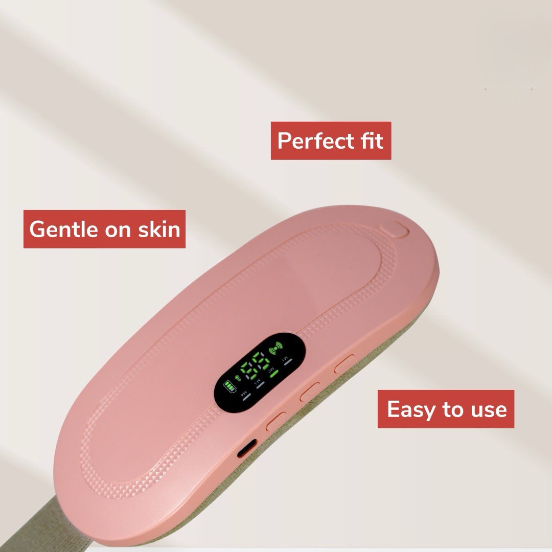 Period Cramp Relief Massager Belt - Fast Heat & Vibration Therapy