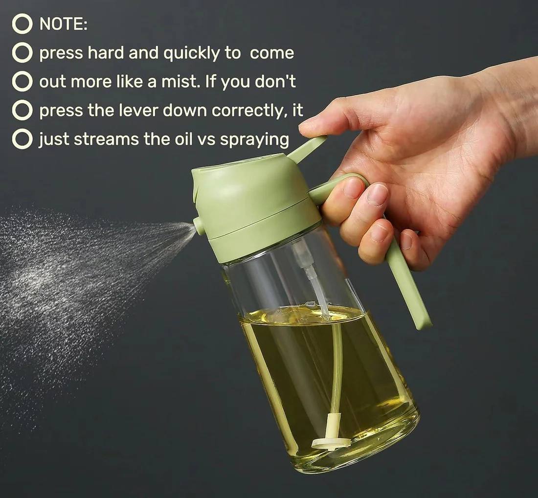 2-in-1 Oil Spray Dispenser Glass Bottle 500 ml