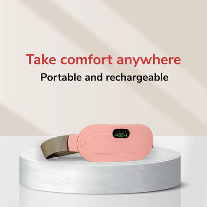 Period Cramp Relief Massager Belt - Fast Heat & Vibration Therapy