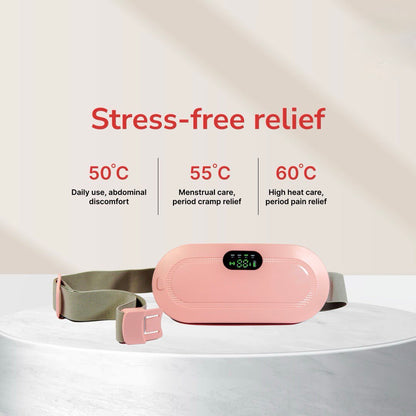 Period Cramp Relief Massager Belt - Fast Heat & Vibration Therapy
