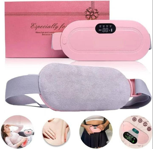 Period Cramp Relief Massager Belt - Fast Heat & Vibration Therapy